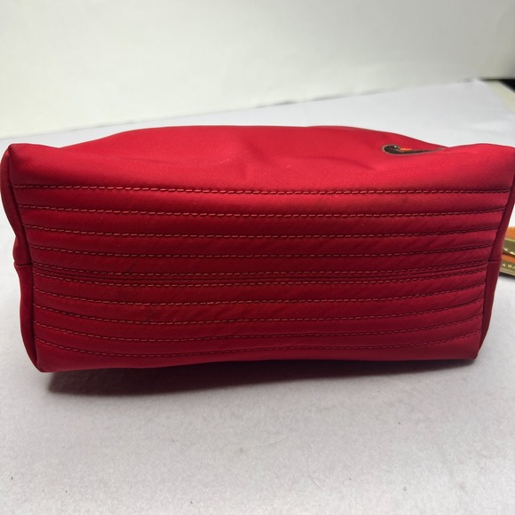 Dooney & Bourke Red Nylon Leather Trim Duck Logo Small Shoulder Bag Purse Clutch - Picture 3 of 16